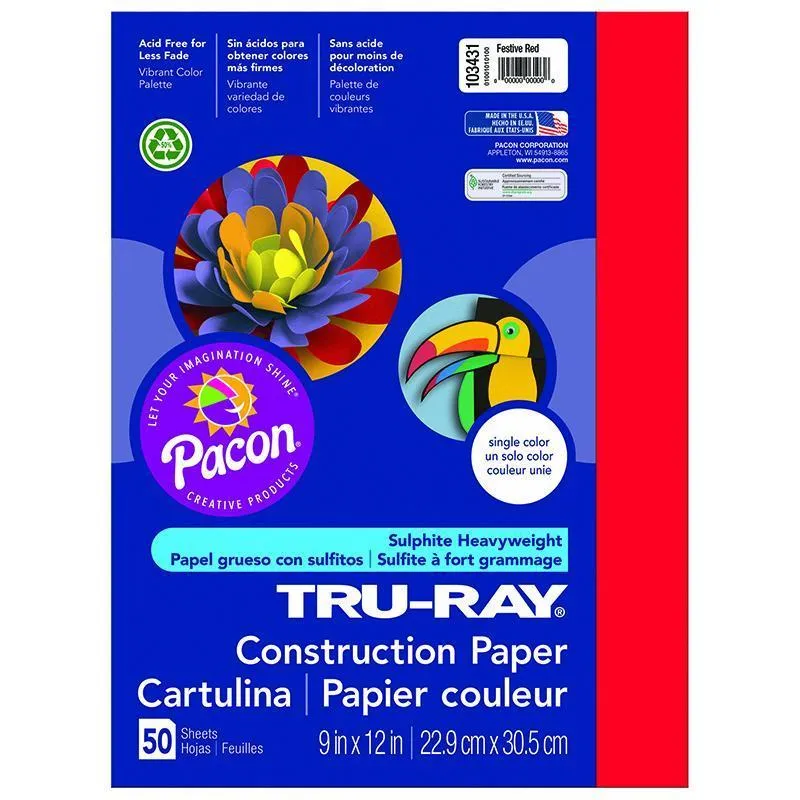 (10 Pk) Tru Ray 9 X12 Festive Red