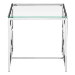 Allez Clear Glass / Silver Base End Table