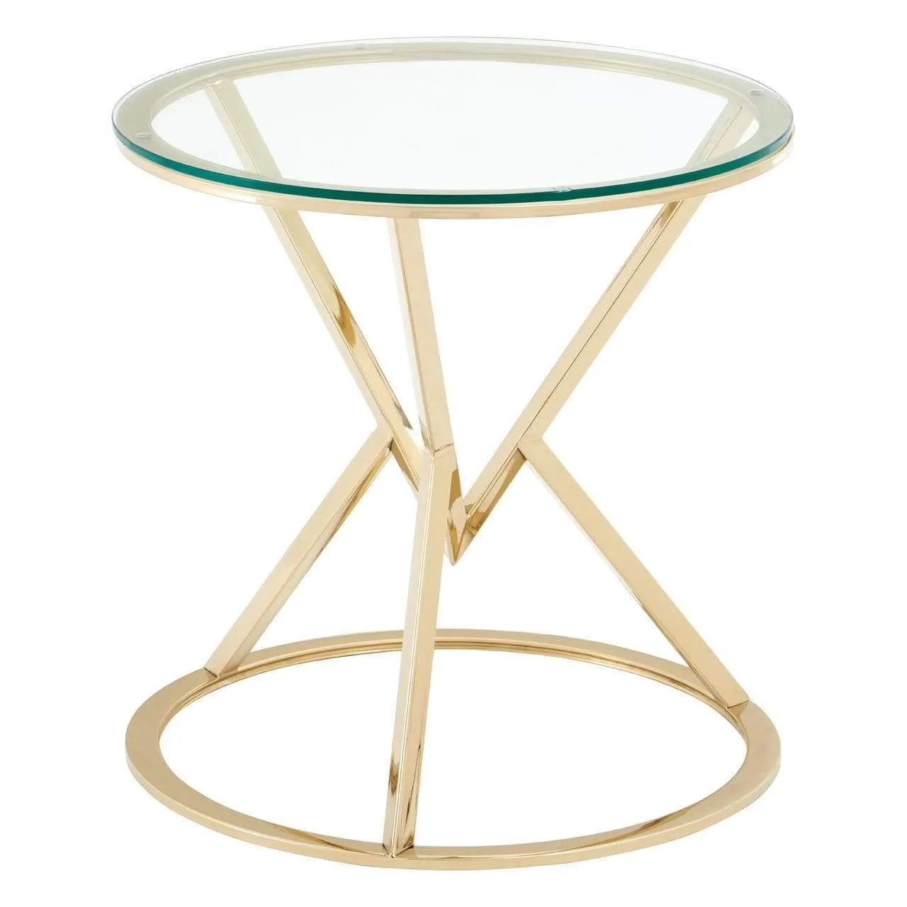 Allez Corseted Round Champagne End Table