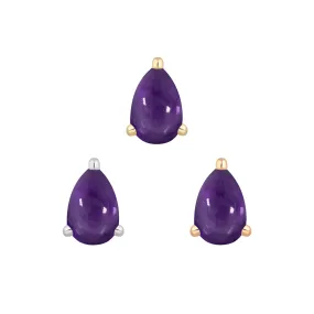 Amethyst Prong Pear - Threadless End