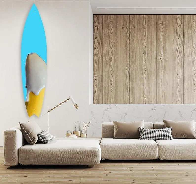 Banana Art Printed Acrylic Surfboard Wall Art