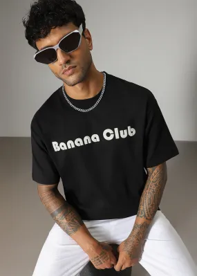 Banana Club Black Embossed Oversized Fit T-shirt