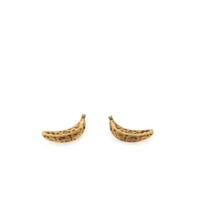 Banana Earrings, Vintage Gold