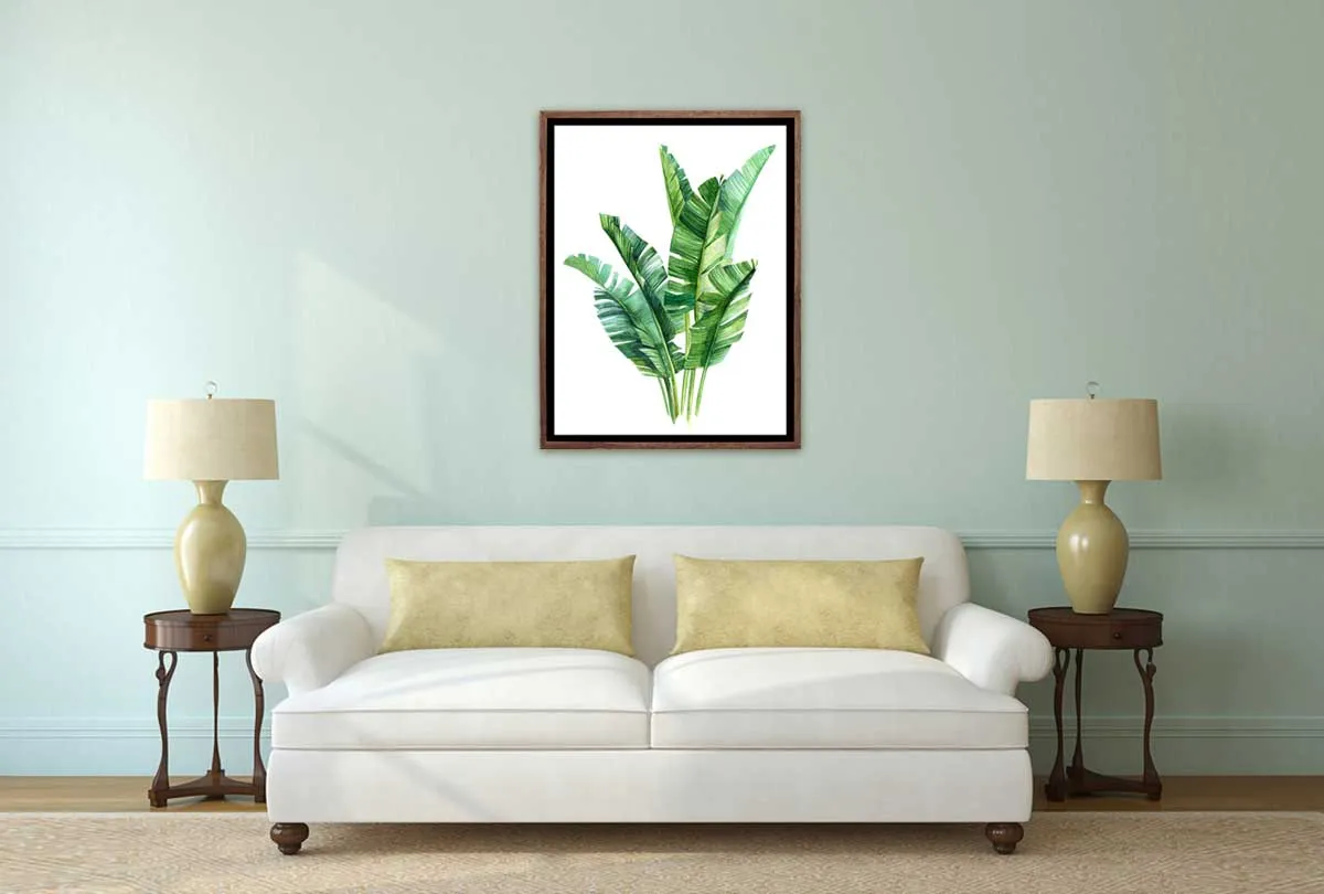 Banana Leaves in Watercolour | Canvas Wall Art Print