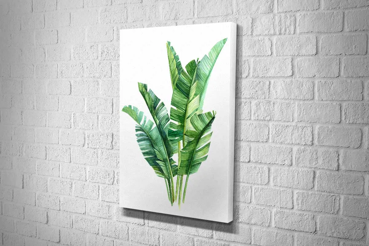 Banana Leaves in Watercolour | Canvas Wall Art Print