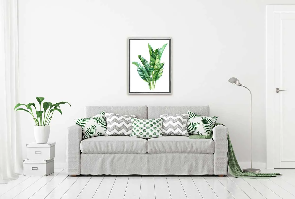 Banana Leaves in Watercolour | Canvas Wall Art Print