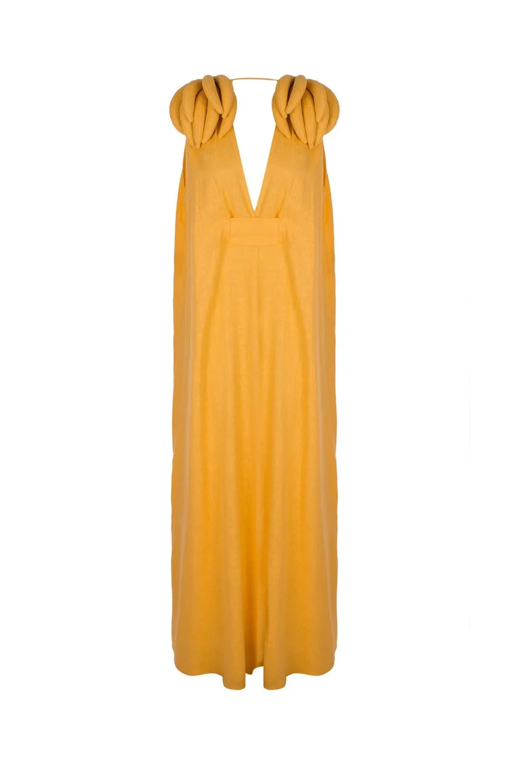 Banana Long Dress with Bananas Detail