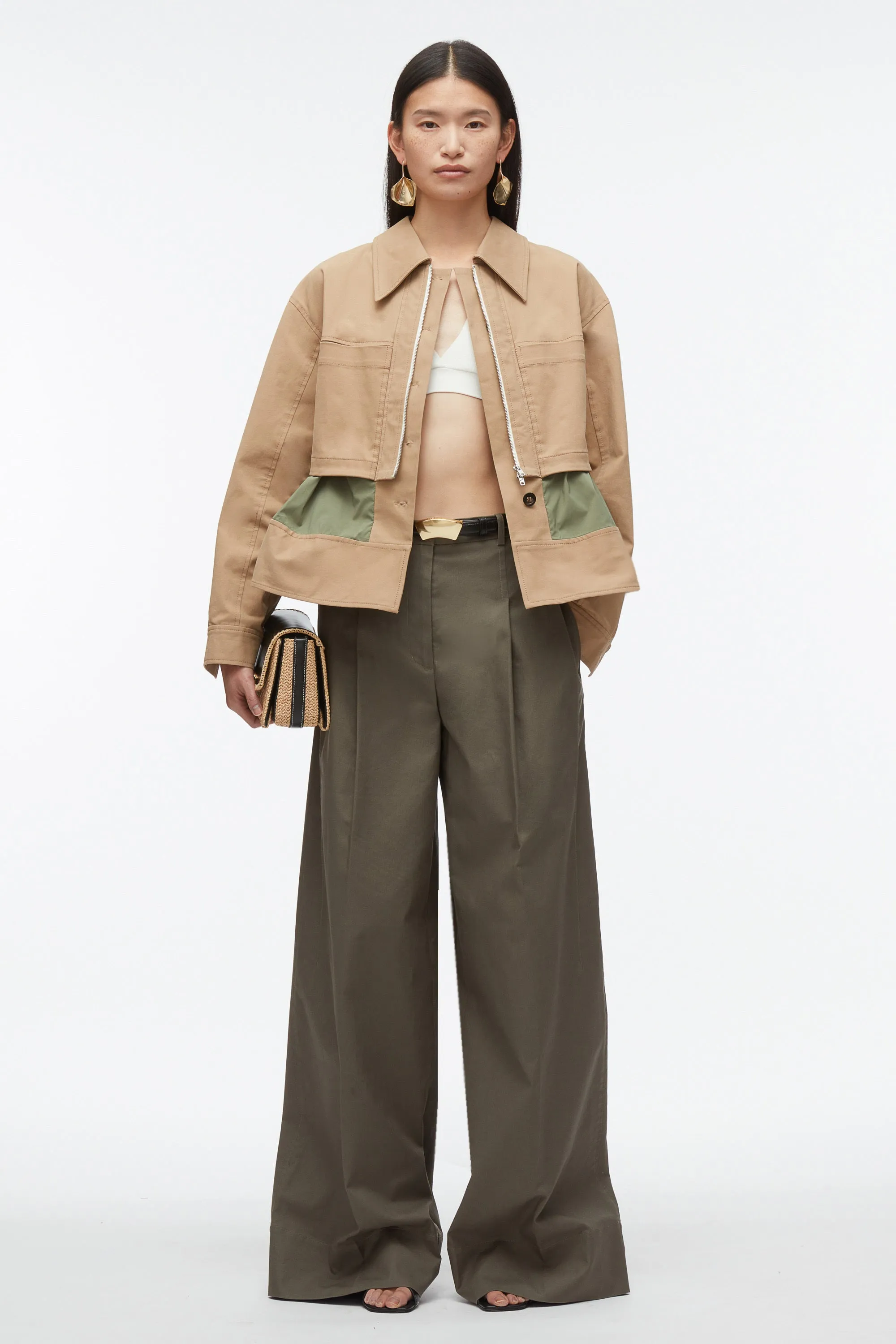 Belted Flounce Utility Jacket