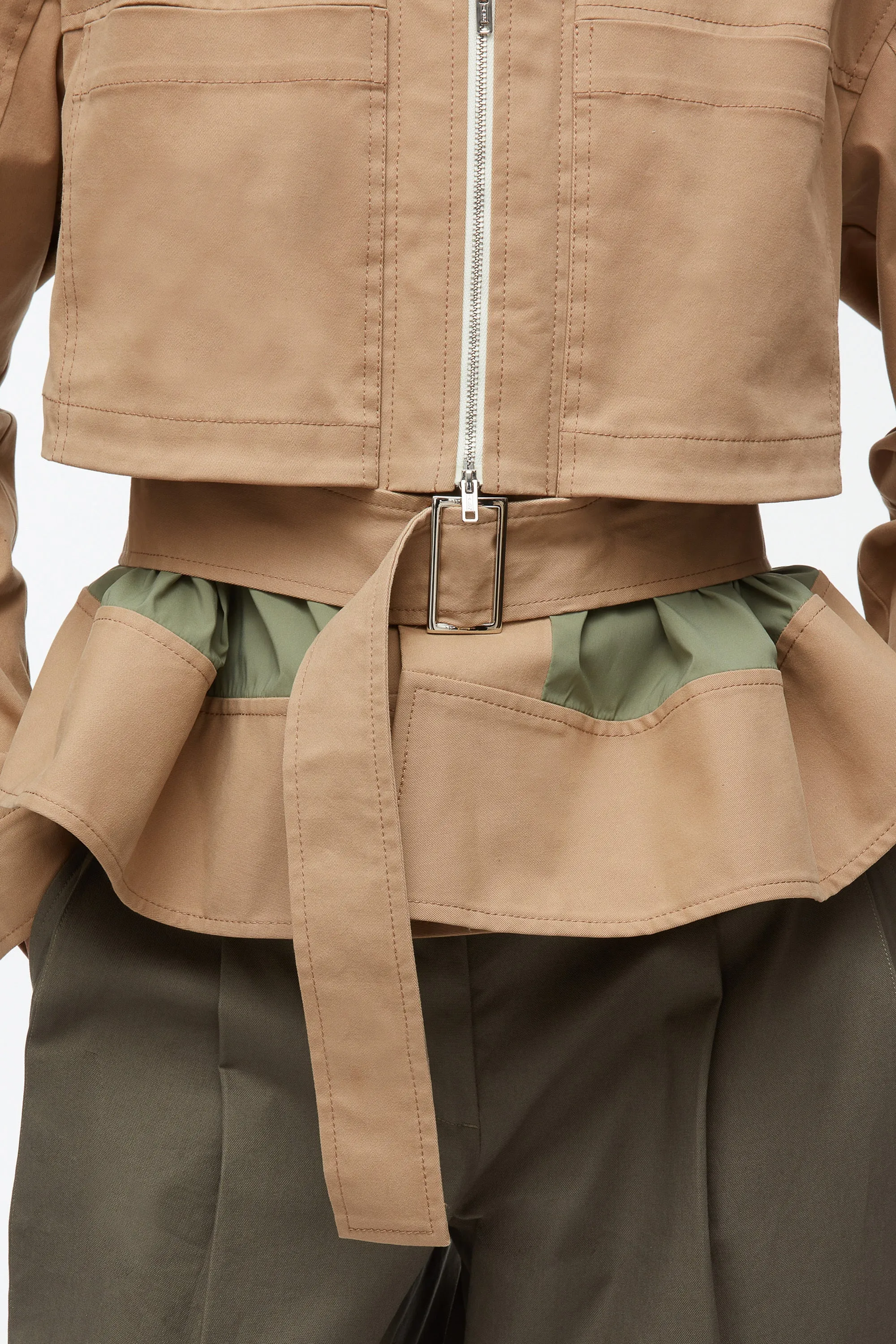 Belted Flounce Utility Jacket