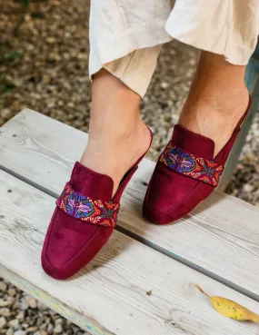 Belted Mules Purple