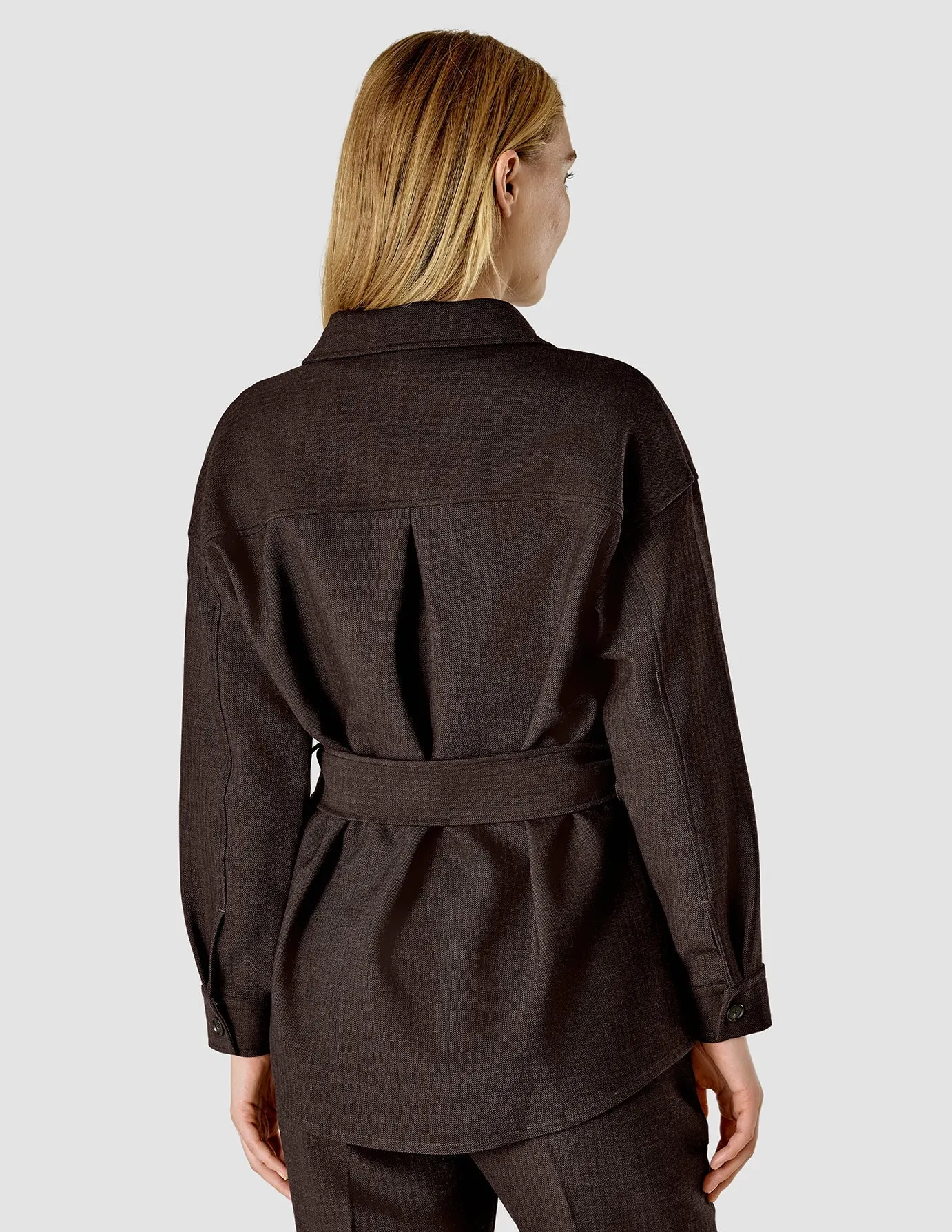 Belted Overshirt Dark Chocolate