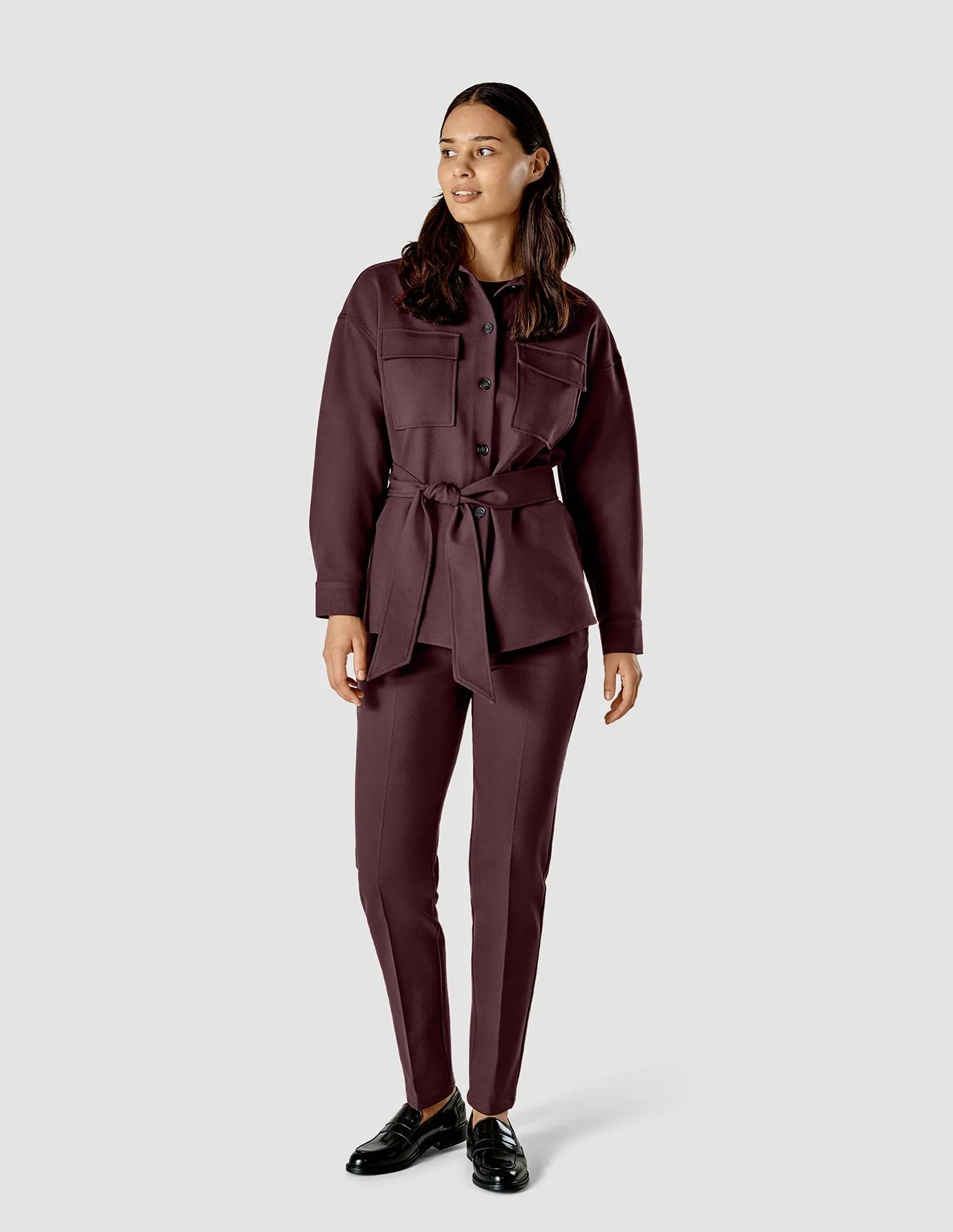 Belted Overshirt Pinot Noir