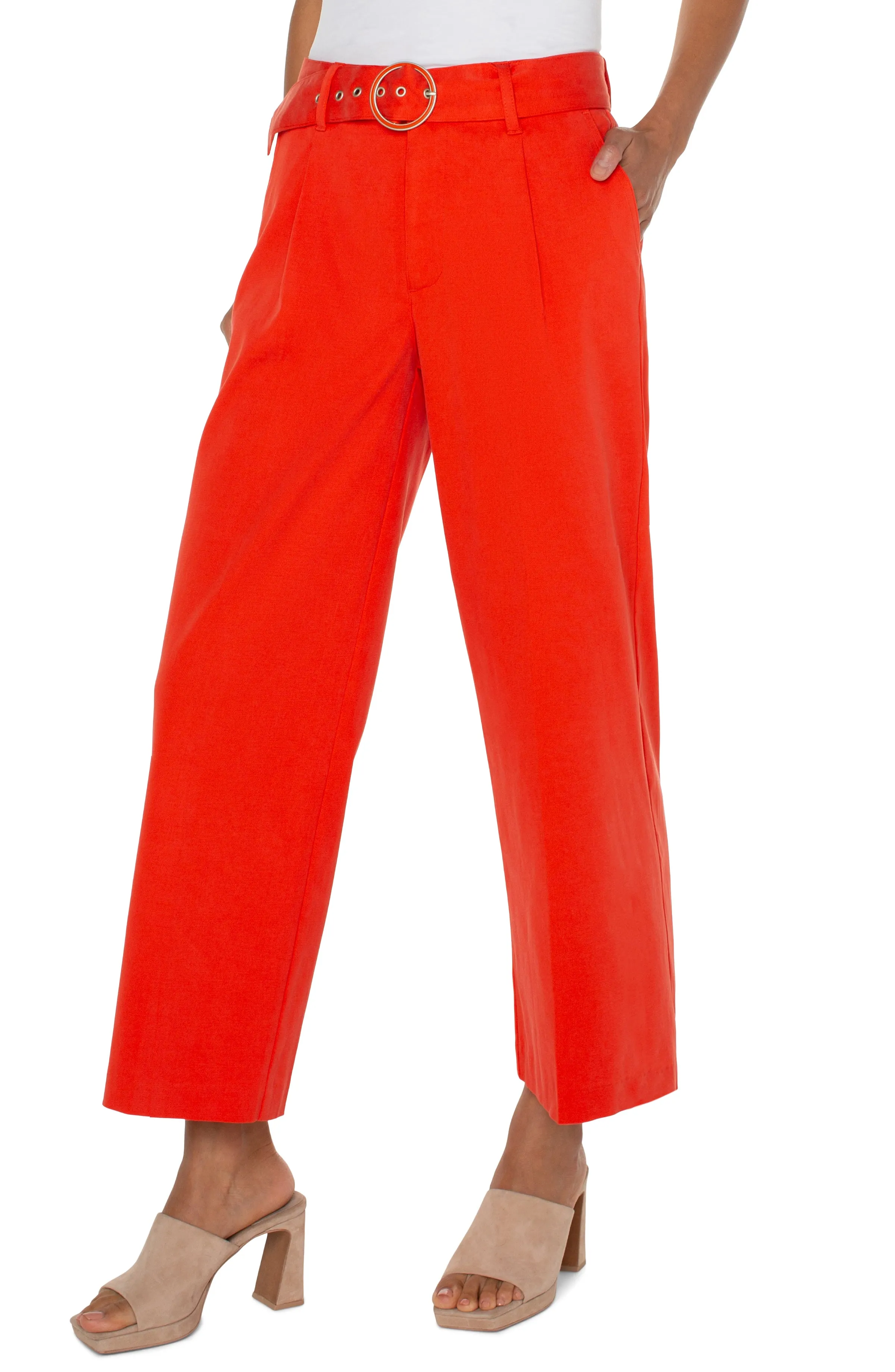 BELTED STRAIGHT TROUSER