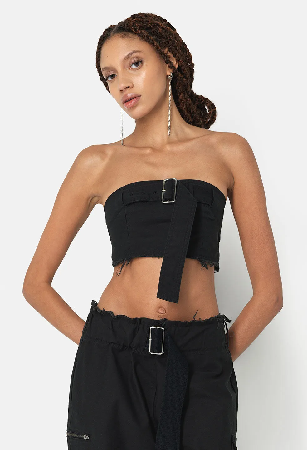 Belted Tube Top / Black