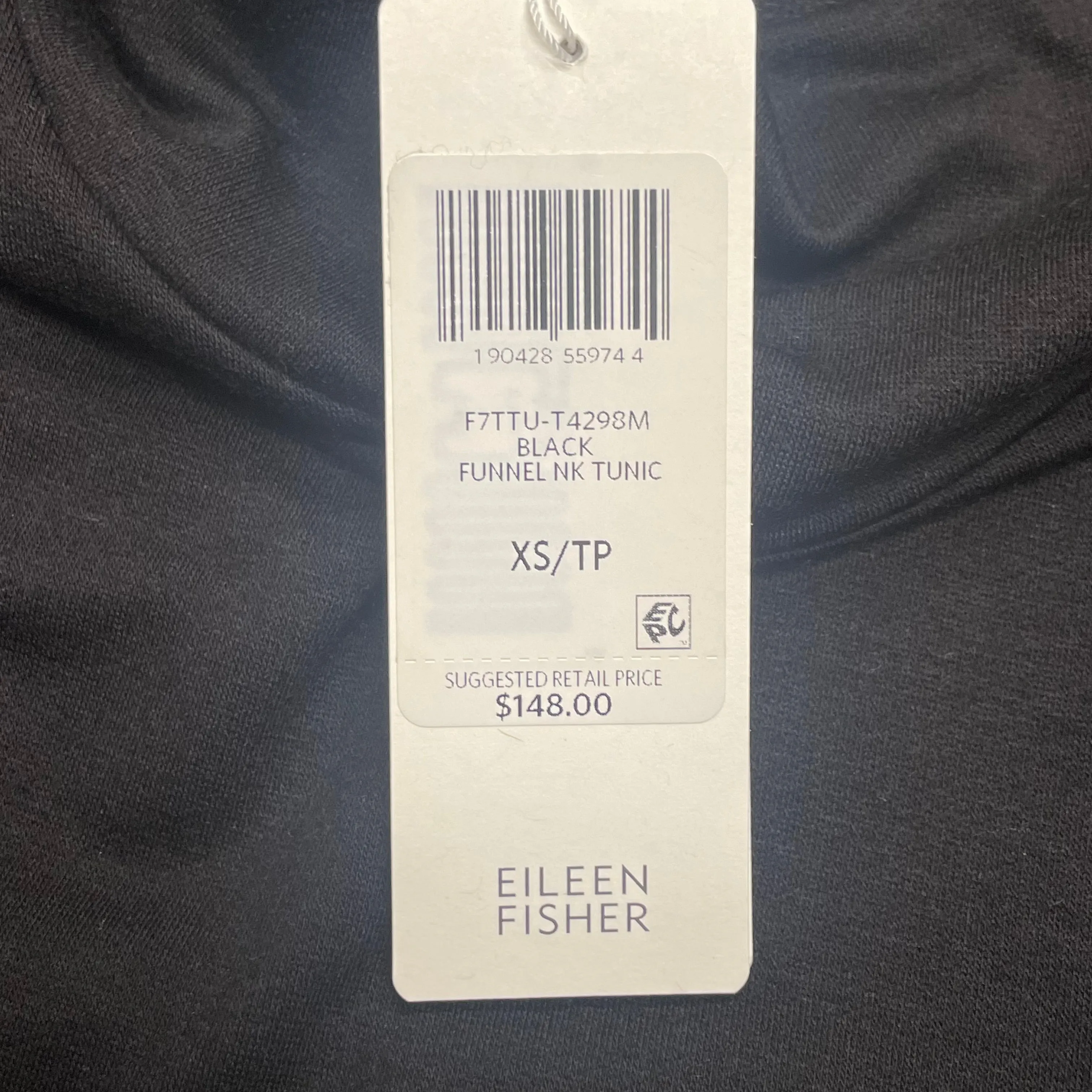 Black Top Long Sleeve By Eileen Fisher, Size: Xs