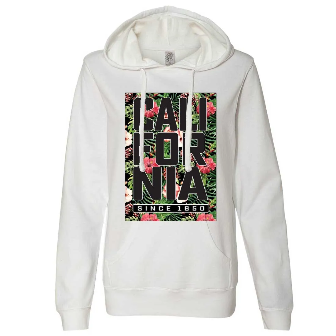 California Republic 1850 Floral Ladies Lt./Wt. Hoodie