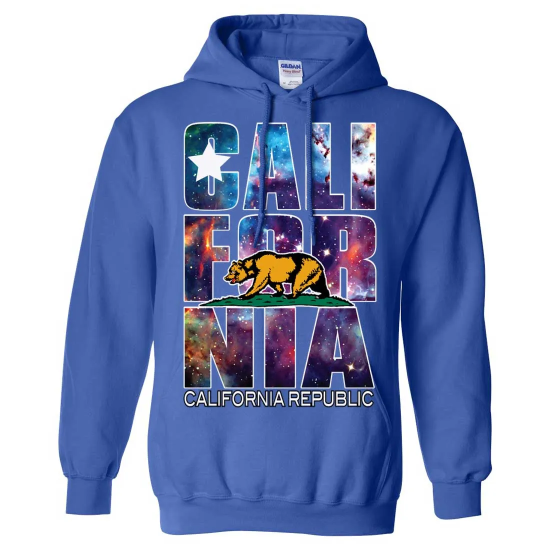 California Republic Cosmic State Flag Logo Design In Space Galaxy Sweatshirt Hoodie