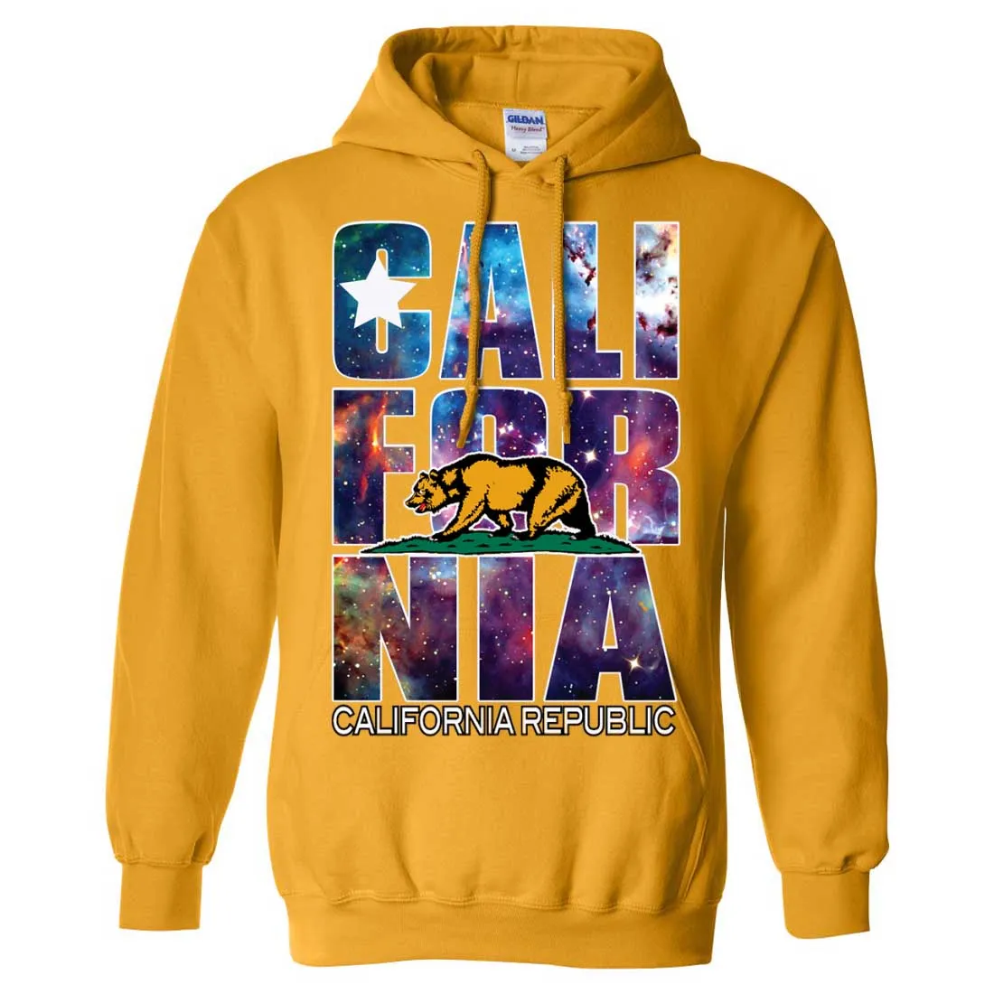 California Republic Cosmic State Flag Logo Design In Space Galaxy Sweatshirt Hoodie