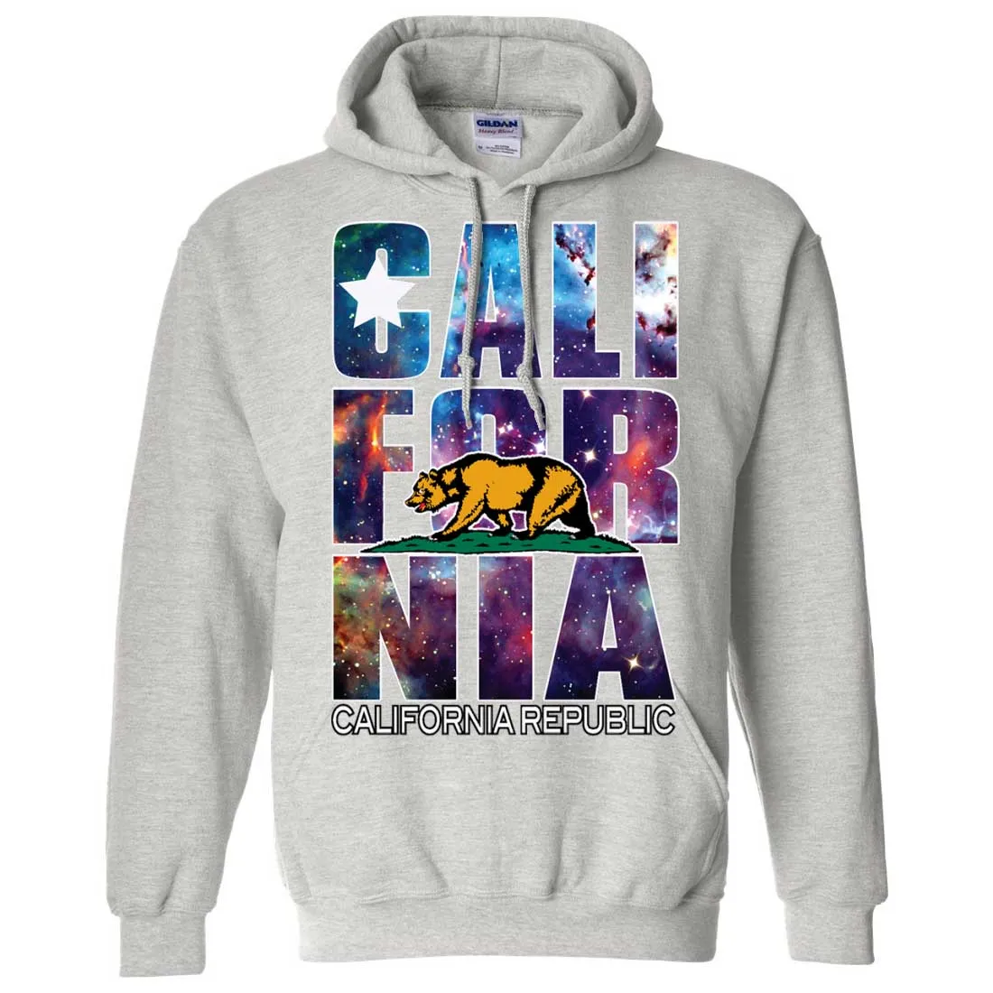 California Republic Cosmic State Flag Logo Design In Space Galaxy Sweatshirt Hoodie