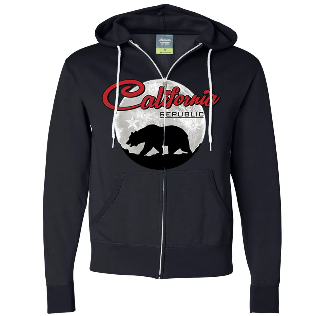 California Republic Full Moon Bear Zip-Up Hoodie