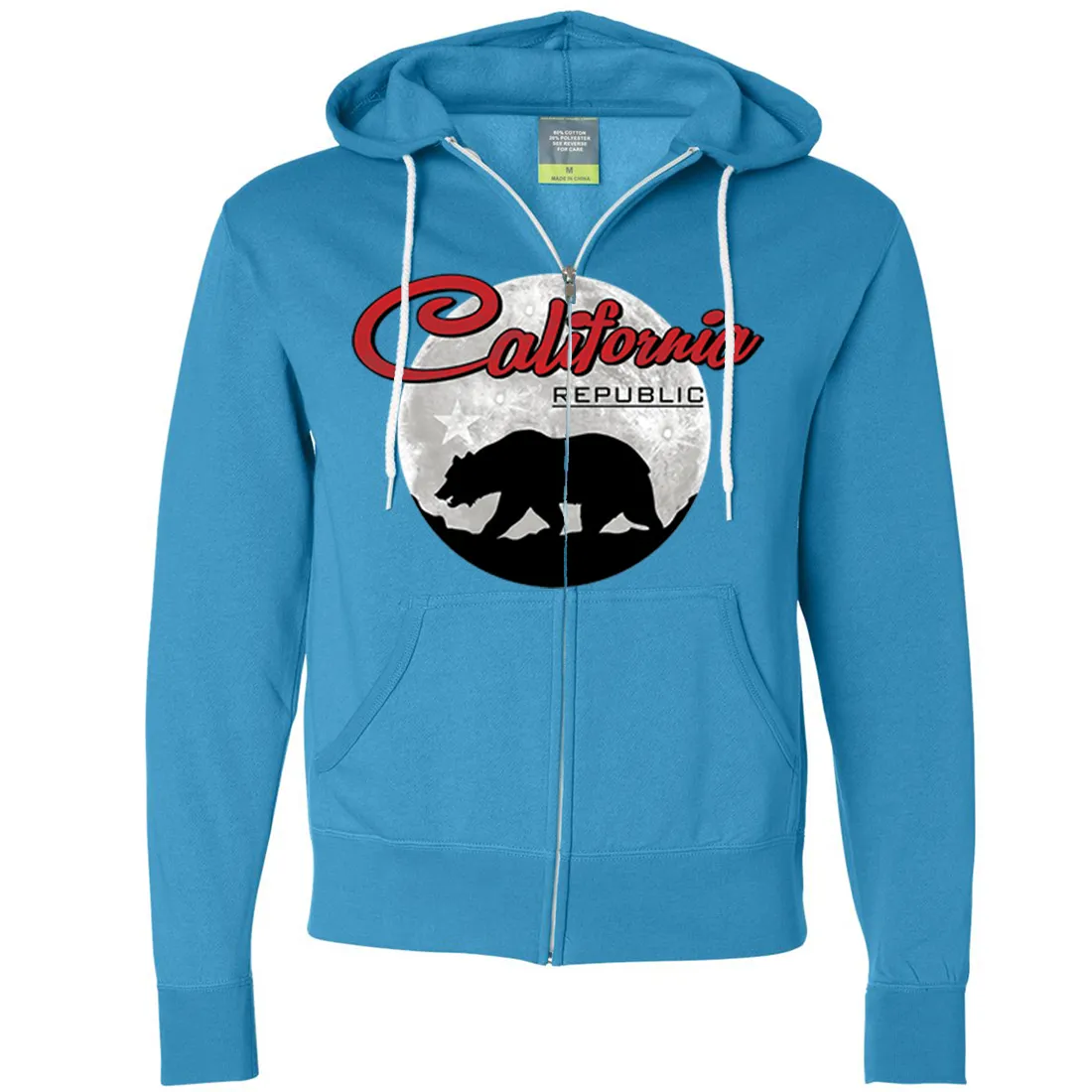 California Republic Full Moon Bear Zip-Up Hoodie