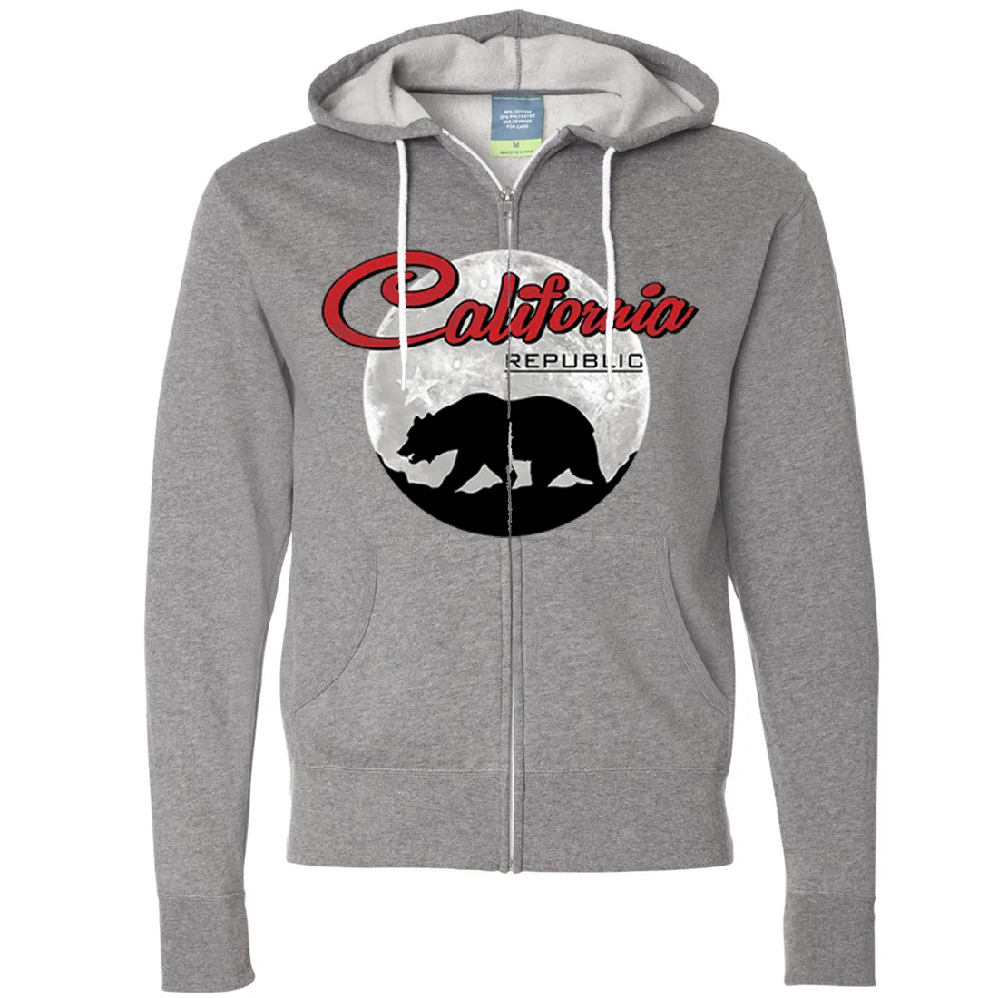 California Republic Full Moon Bear Zip-Up Hoodie