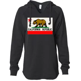 California Republic Original Bear Flag Women's Soft Hooded Pullover