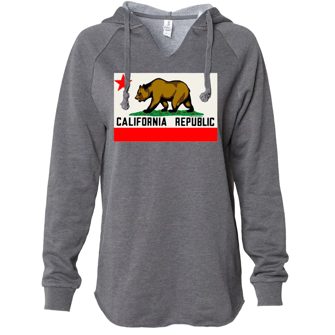 California Republic Original Bear Flag Women's Soft Hooded Pullover