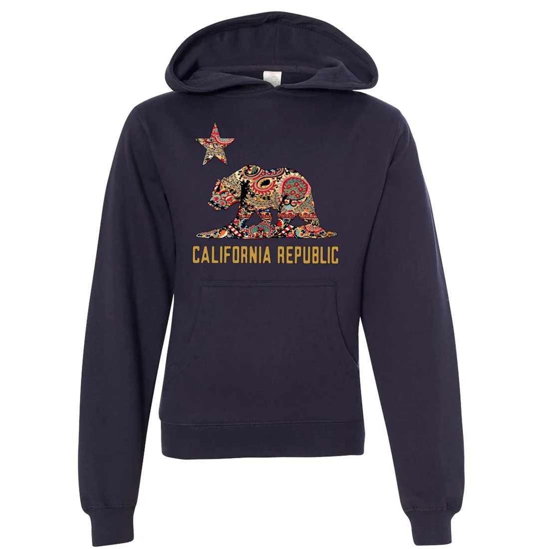 California Republic Paisley Bear Premium Youth Sweatshirt Hoodie