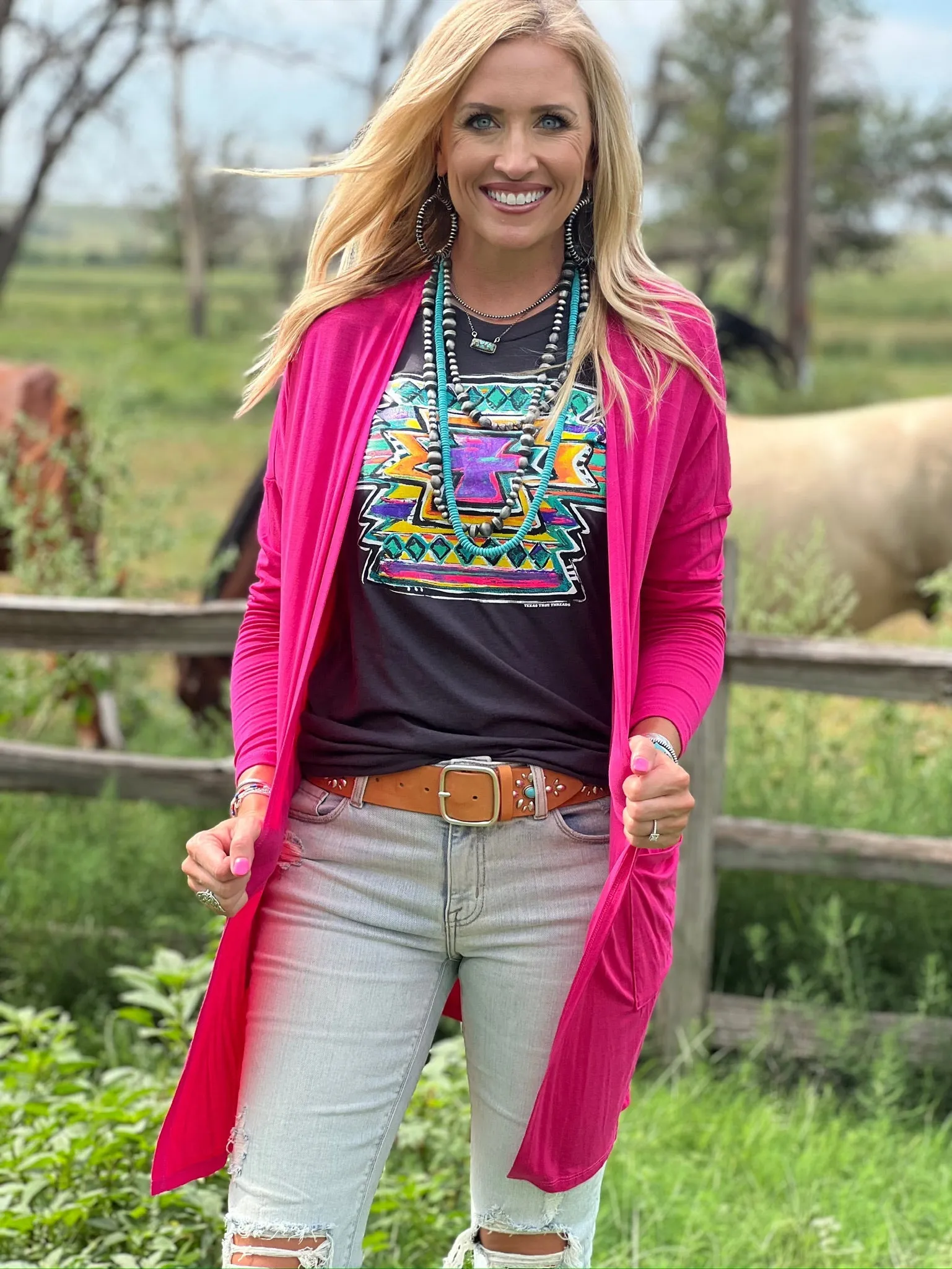 Callie Ann Stelter Neon Aztec Tee