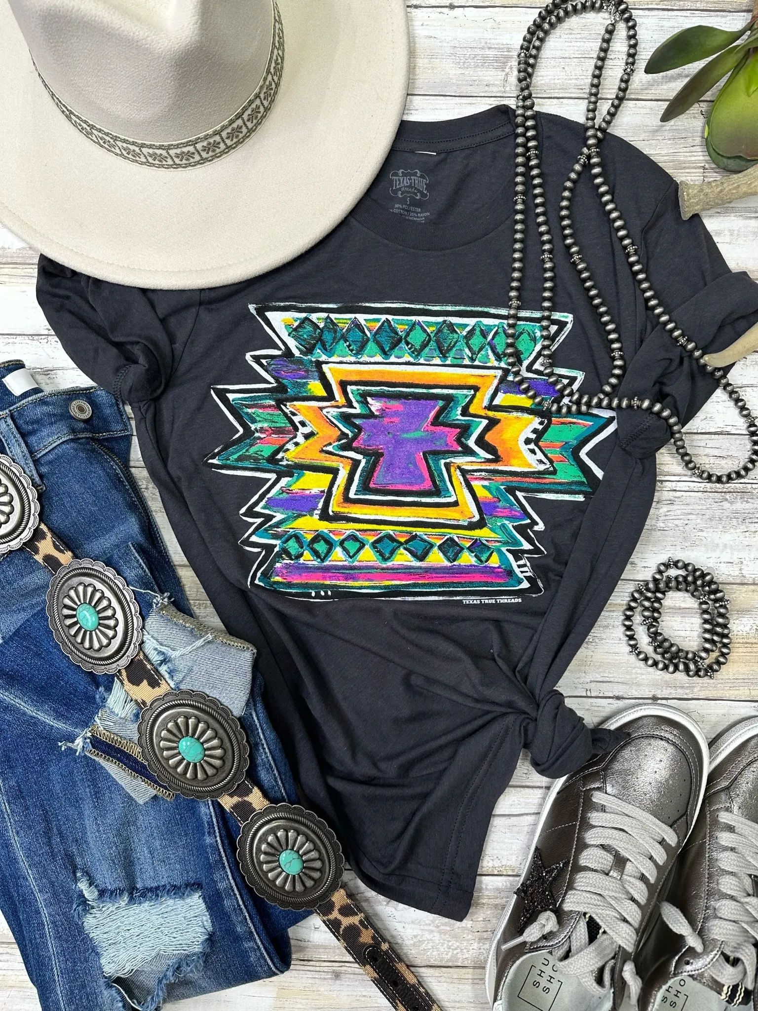 Callie Ann Stelter Neon Aztec Tee