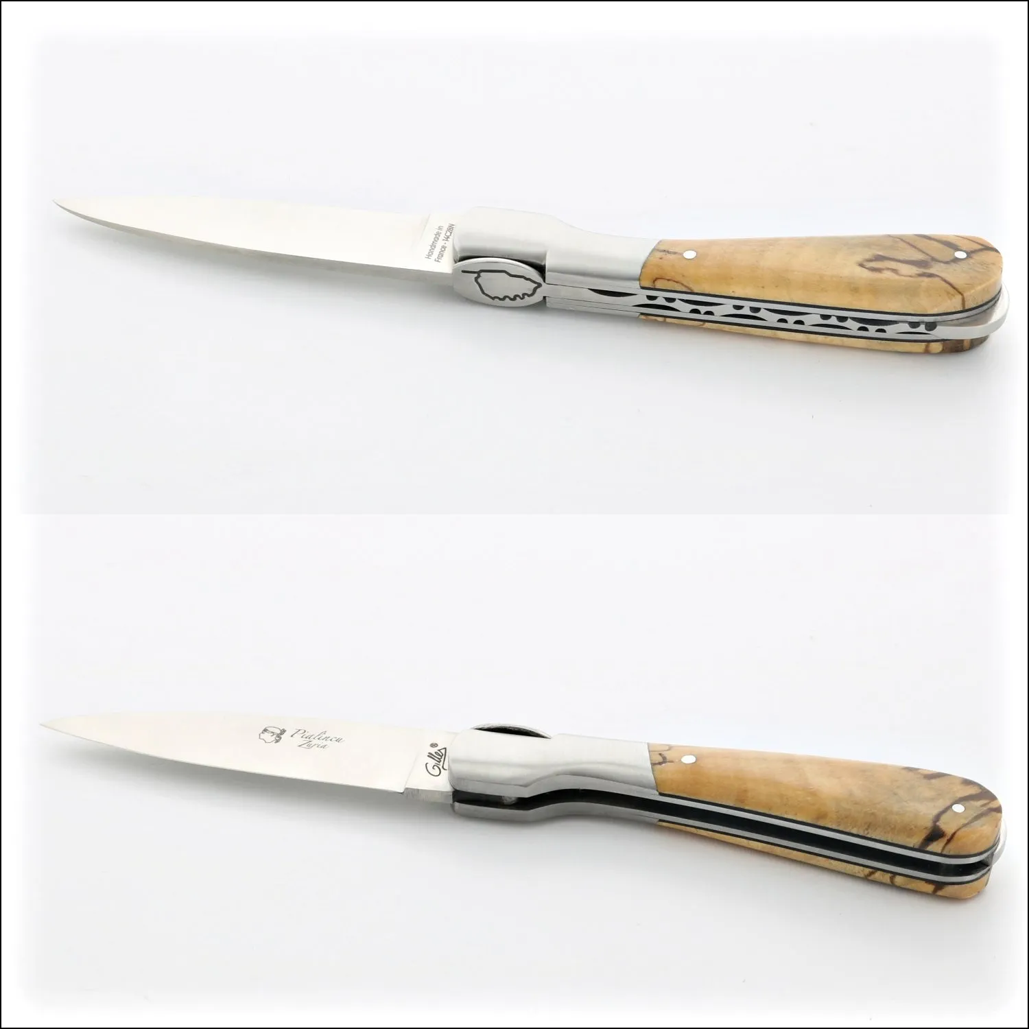 Corsican Pialincu Folding Knife Burled Beech End Grain