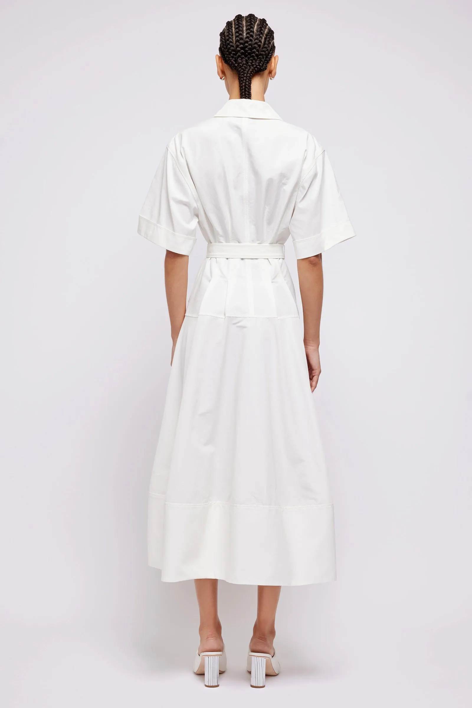 Deanna Cotton-Blended Belted Dress