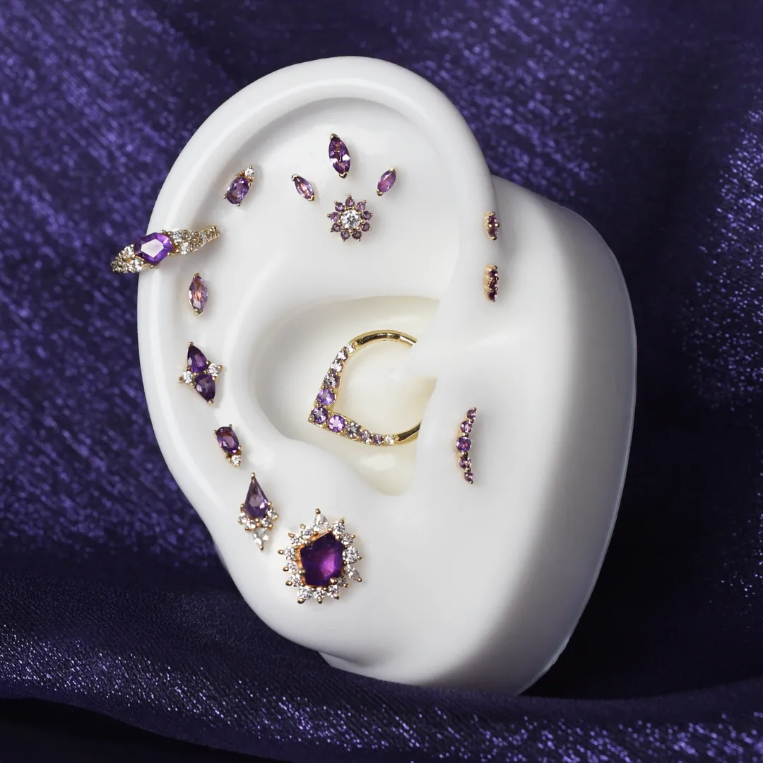 Desden - Amethyst   CZ - Threadless End