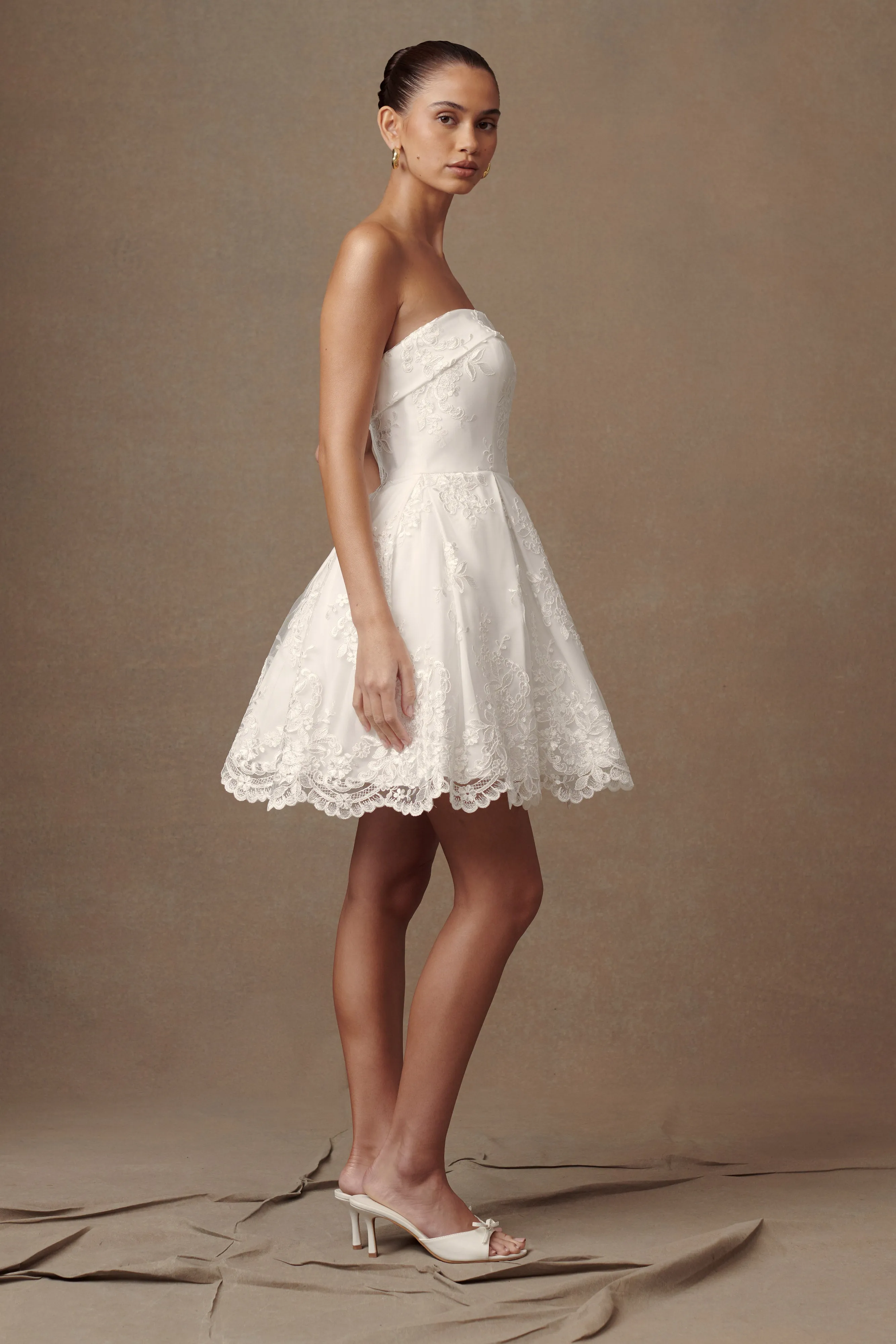 Eileen Lace Mini Dress - White