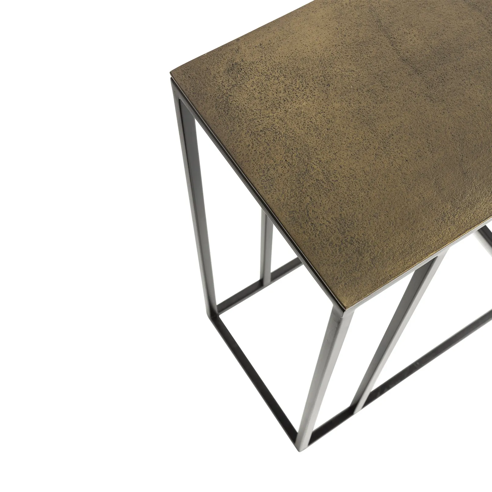 Float End Table - Antique Brass