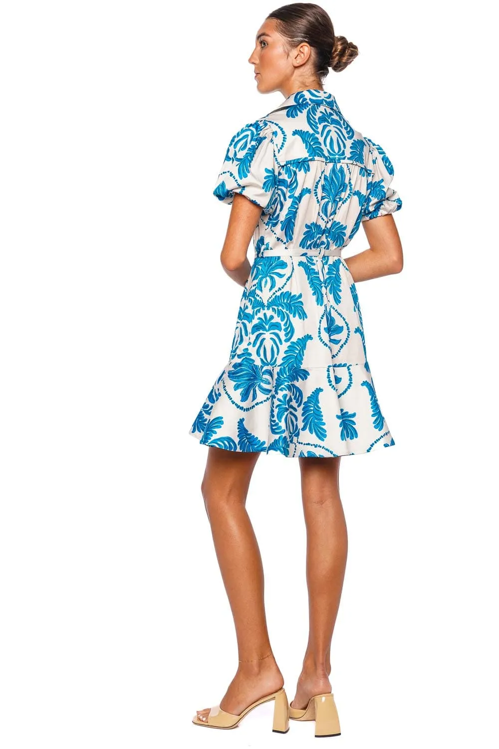 Guapi Floral Belted Cotton Mini Dress