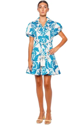 Guapi Floral Belted Cotton Mini Dress