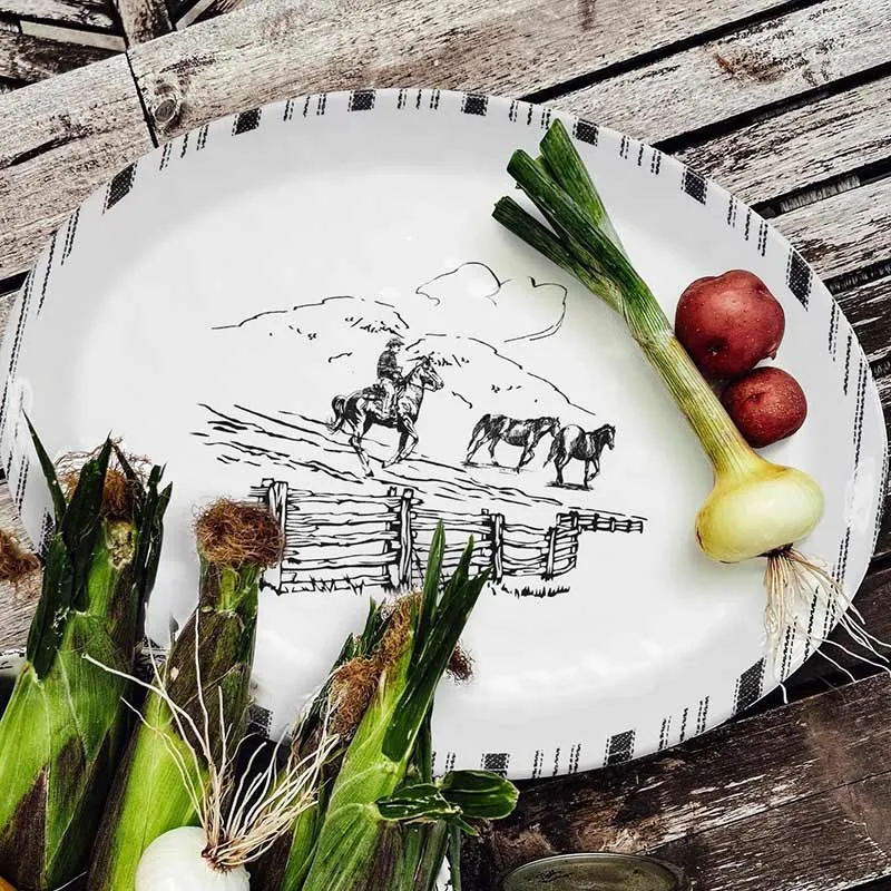 Hi End Accents Ranch Life Melamine Serving Platter