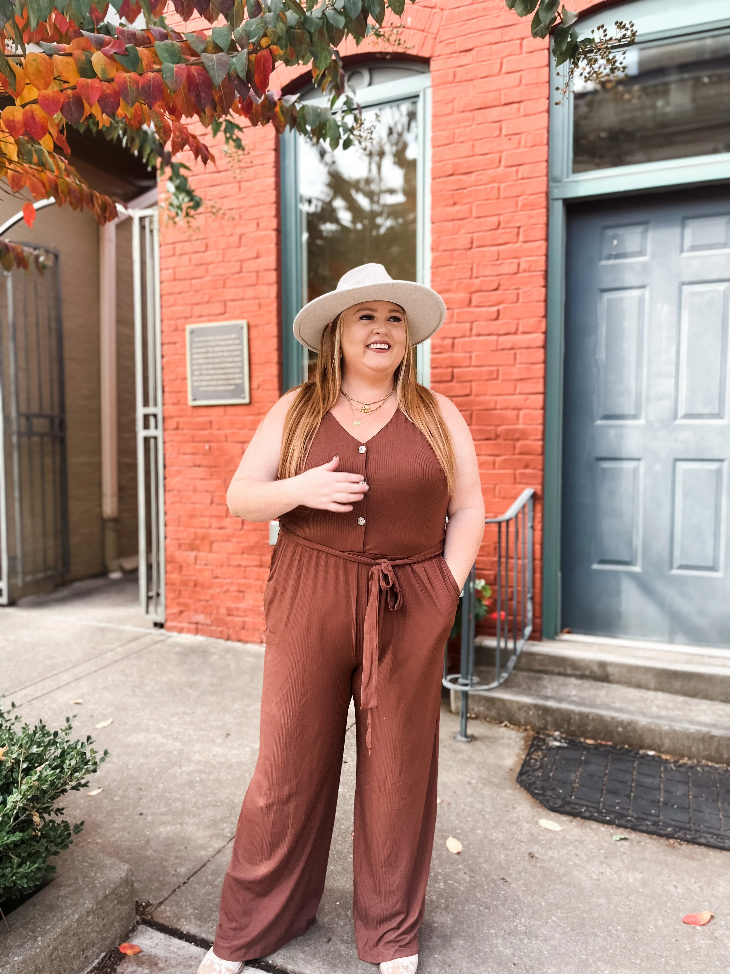 Hot Chocolate Belted Jumpsuit PLUS