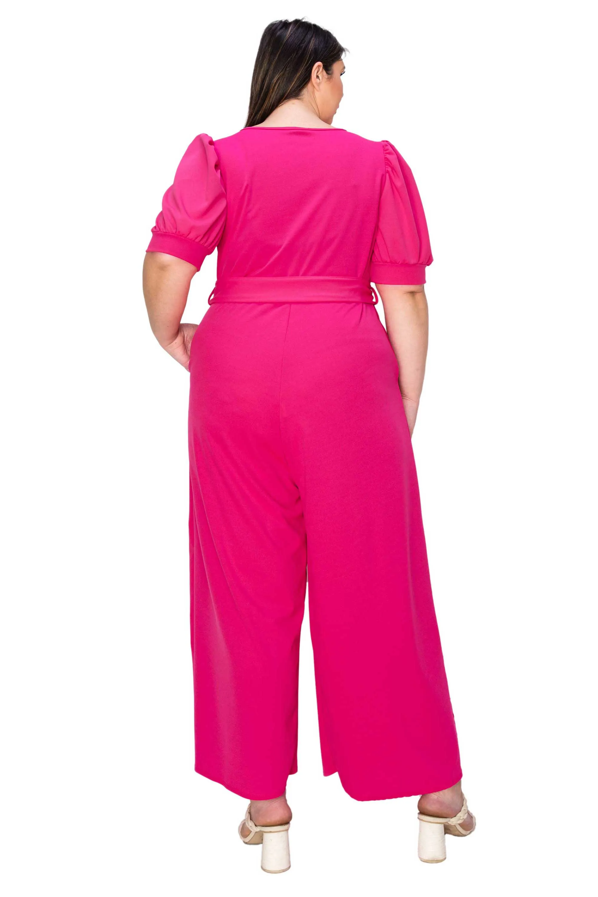 Iris Surplice Belted Pocket Jumpsuit