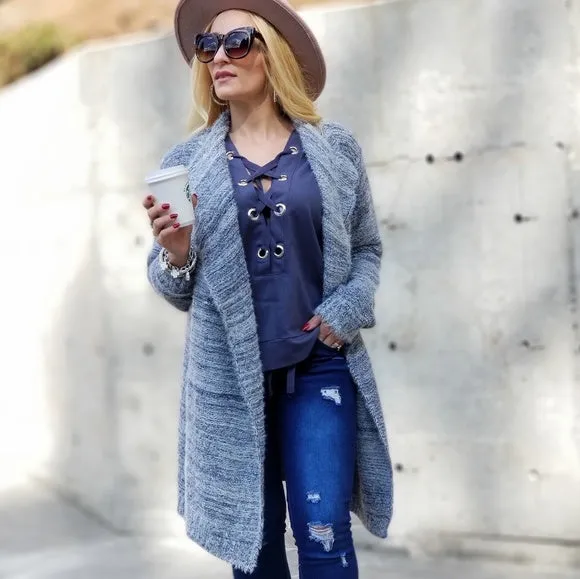 JENNIFER Blue Hues So soft Cardigan