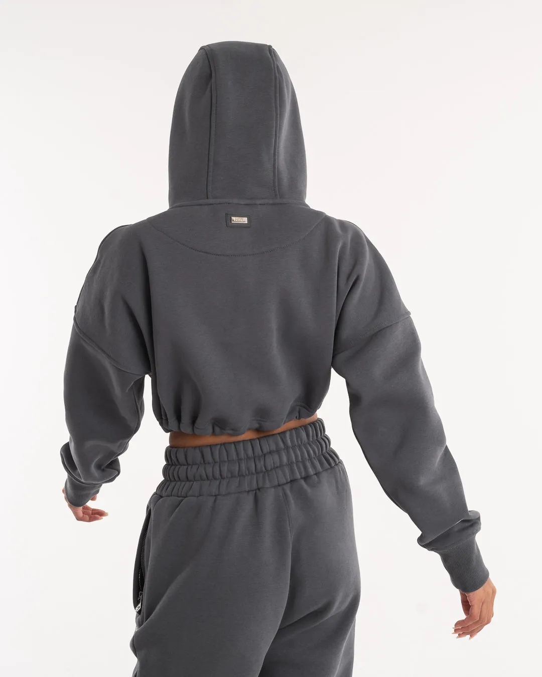 Johnson Cropped Hoodie - Charcoal