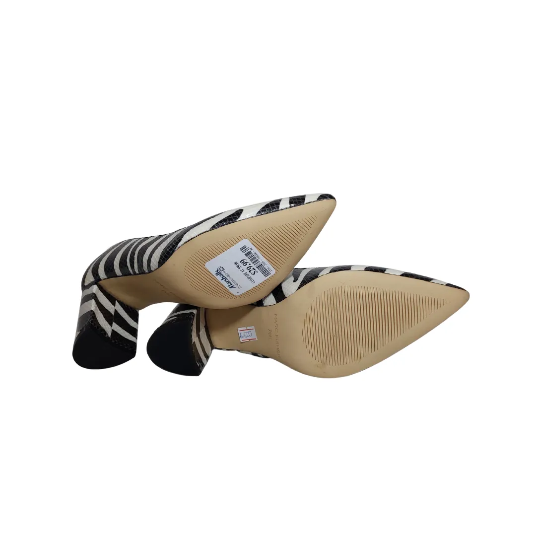 Marc Fisher Black and White Zebra Print Block Heels | Brand New |