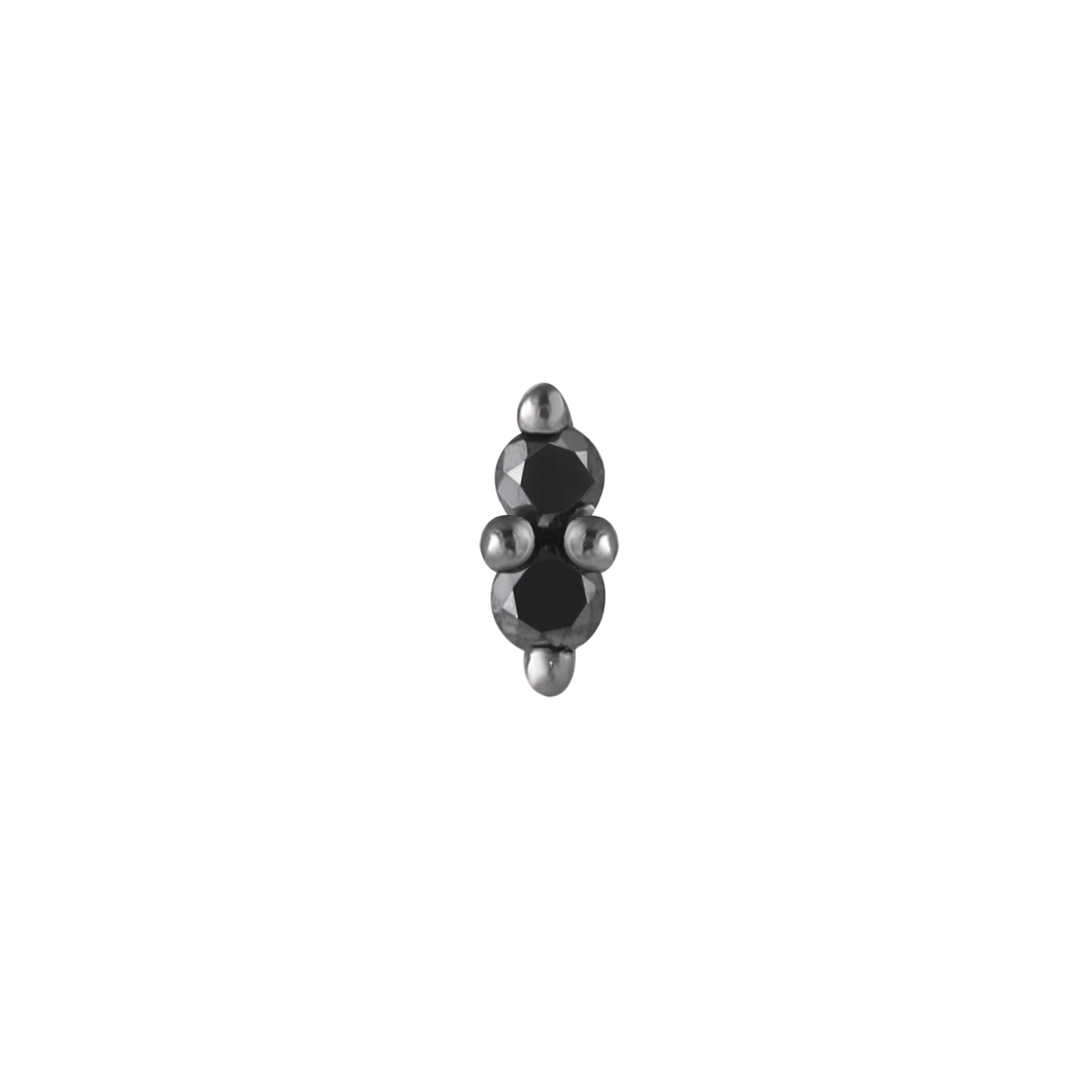 Mishka Prong 2 - Black Diamond   Rhodium - Threadless End