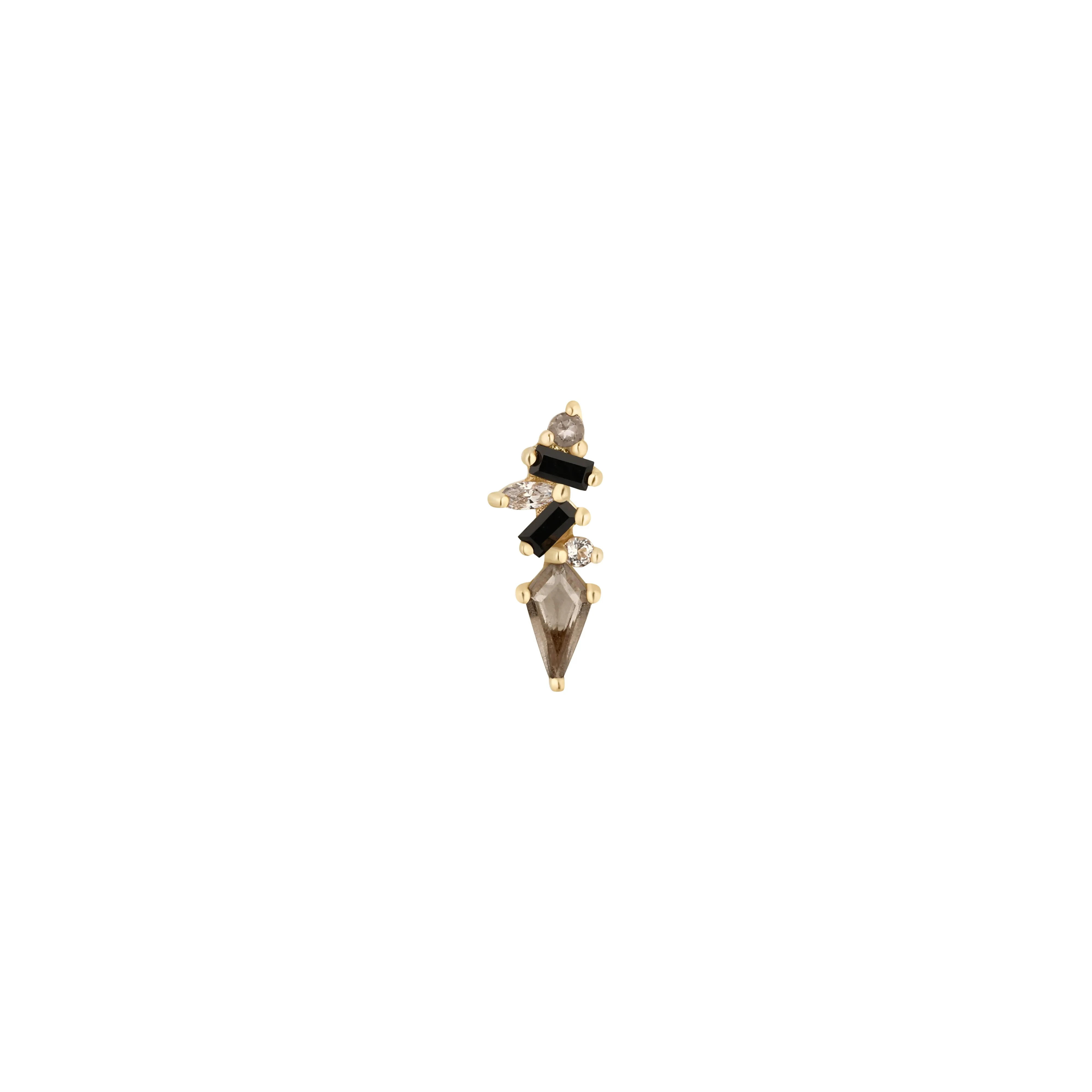 Mixt - Smoky Quartz   Black Spinel - Threadless End