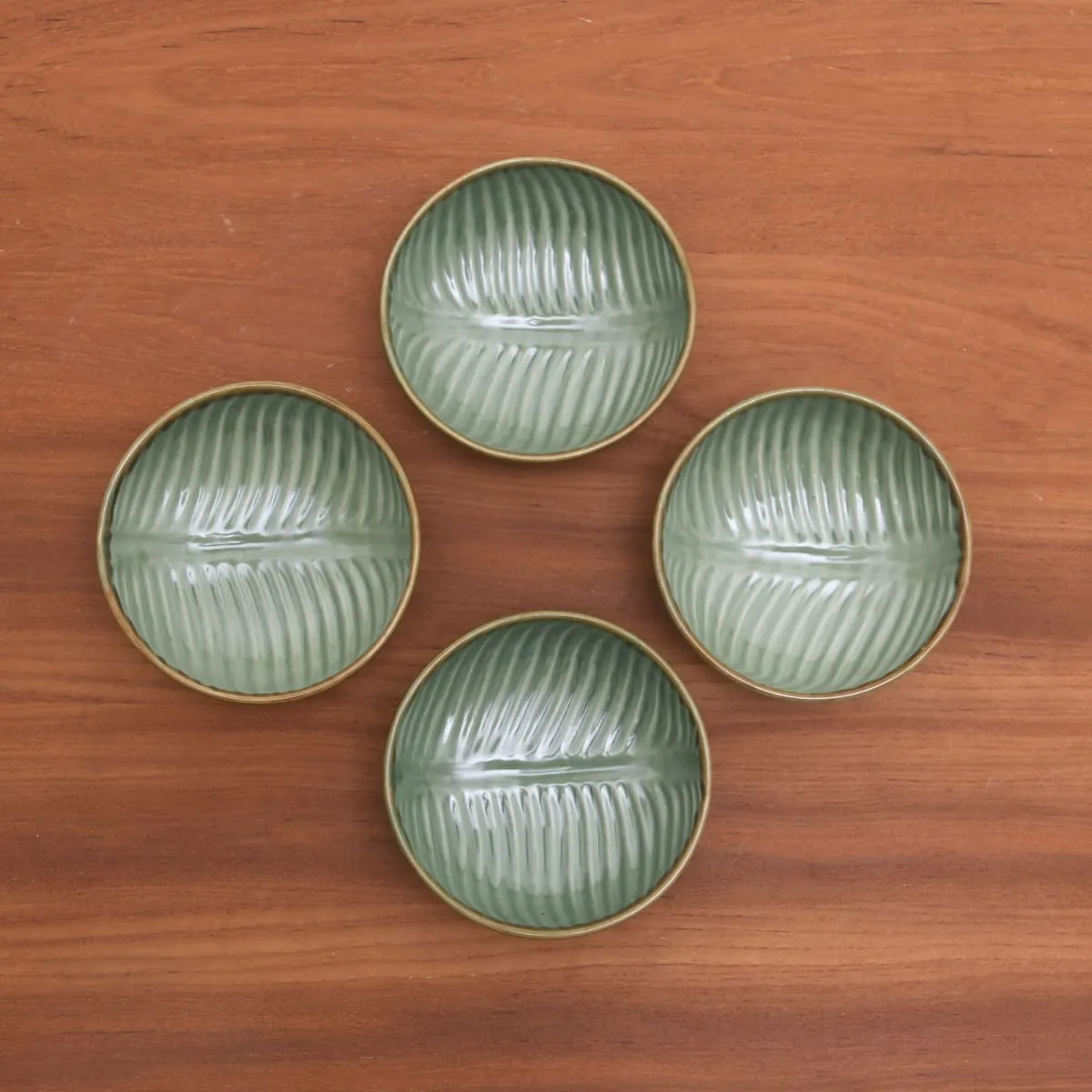 Novica Banana Vibes Ceramic Dessert Bowls (Set Of 4)