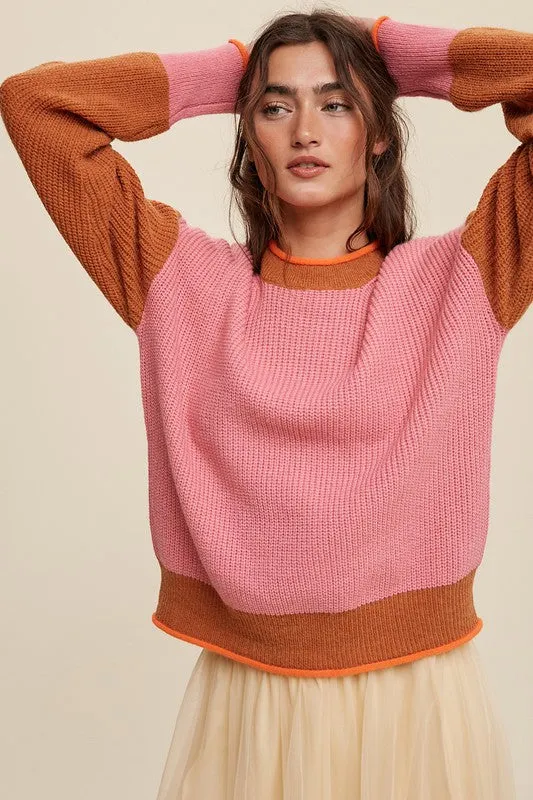 Oh So Cute Color Block Knit Sweater [online exclusive]