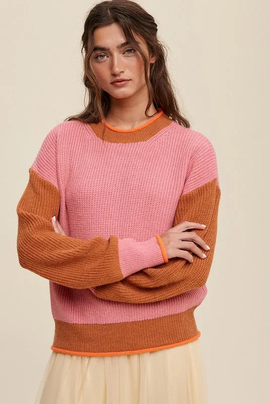 Oh So Cute Color Block Knit Sweater [online exclusive]