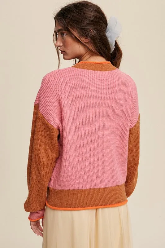 Oh So Cute Color Block Knit Sweater [online exclusive]